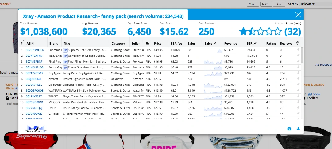 xray-amazon product research