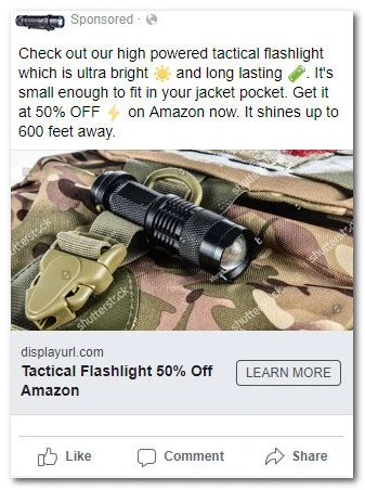 amazon facebook ad example