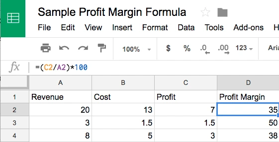 profit margin formula