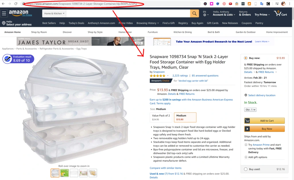 Amazon product page