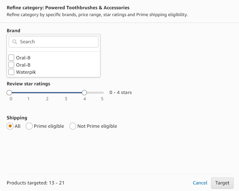 amazon refine category