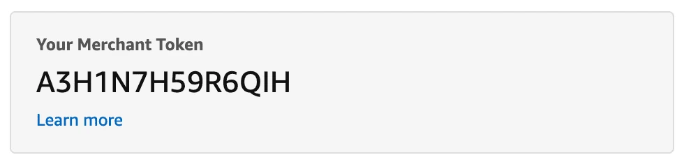 Amazon merchant token