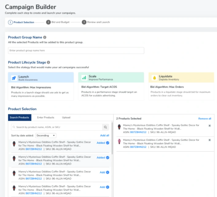 amazon ppc campaign builder