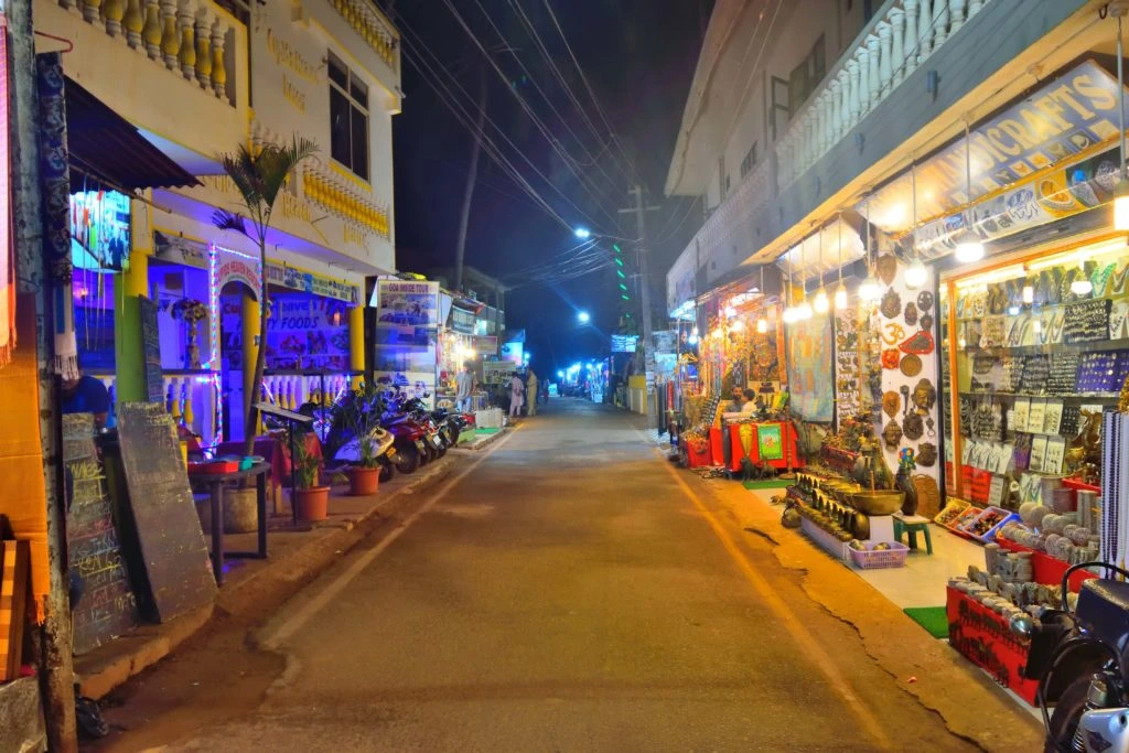 Street lined with kirana shops