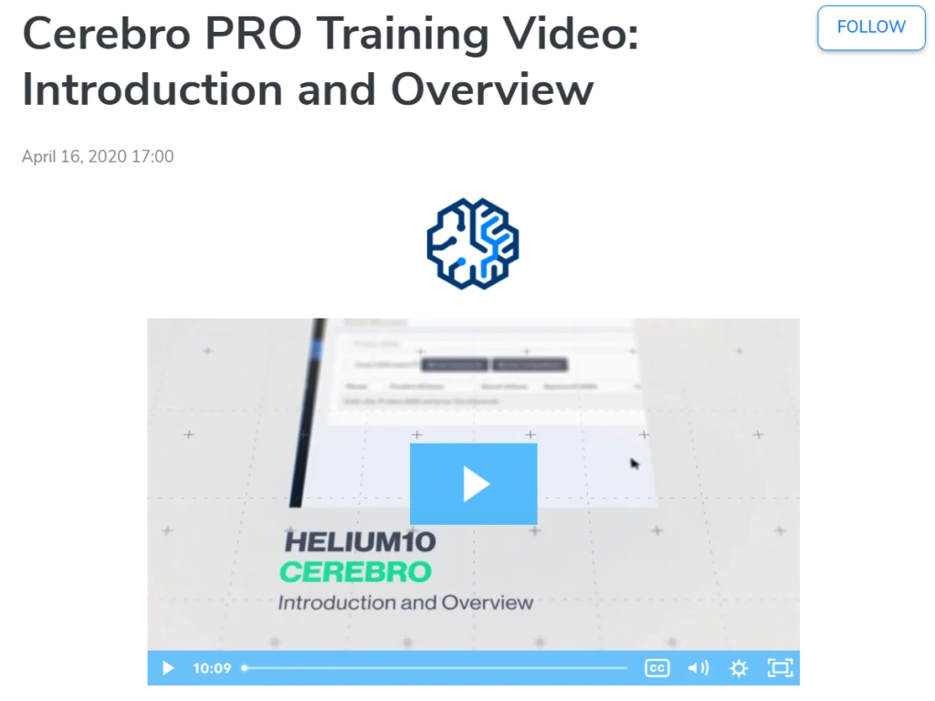 Cerebro training video