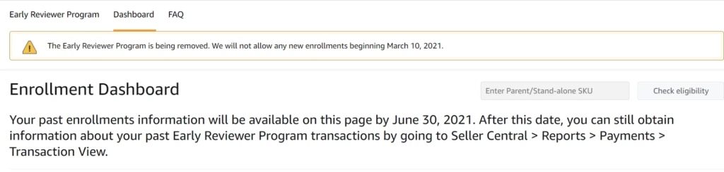 RIP Amazon Early Reviewer Program