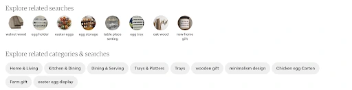 Screenshot of Etsy keywords