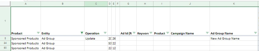 updating your operation column 