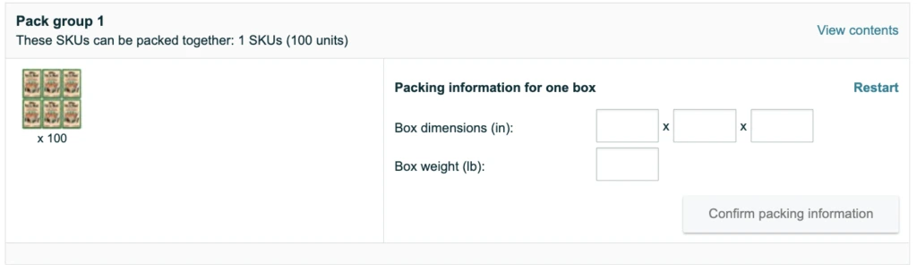 Inserting box dimensions and weight