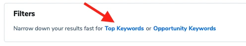 filtering amazon keywords