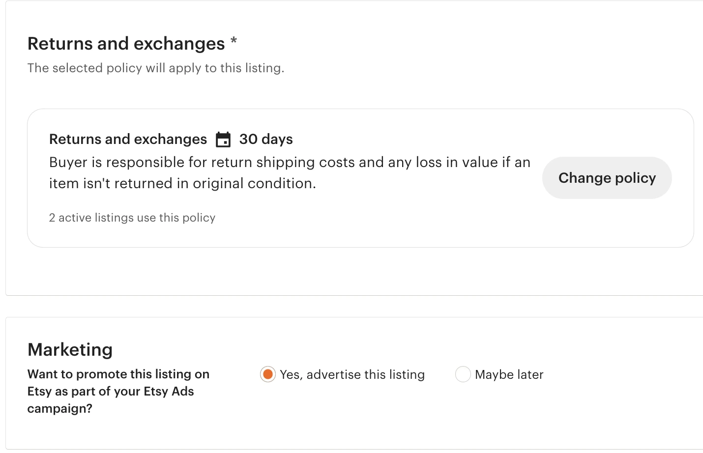 Etsy's Returns and Exchange Policies