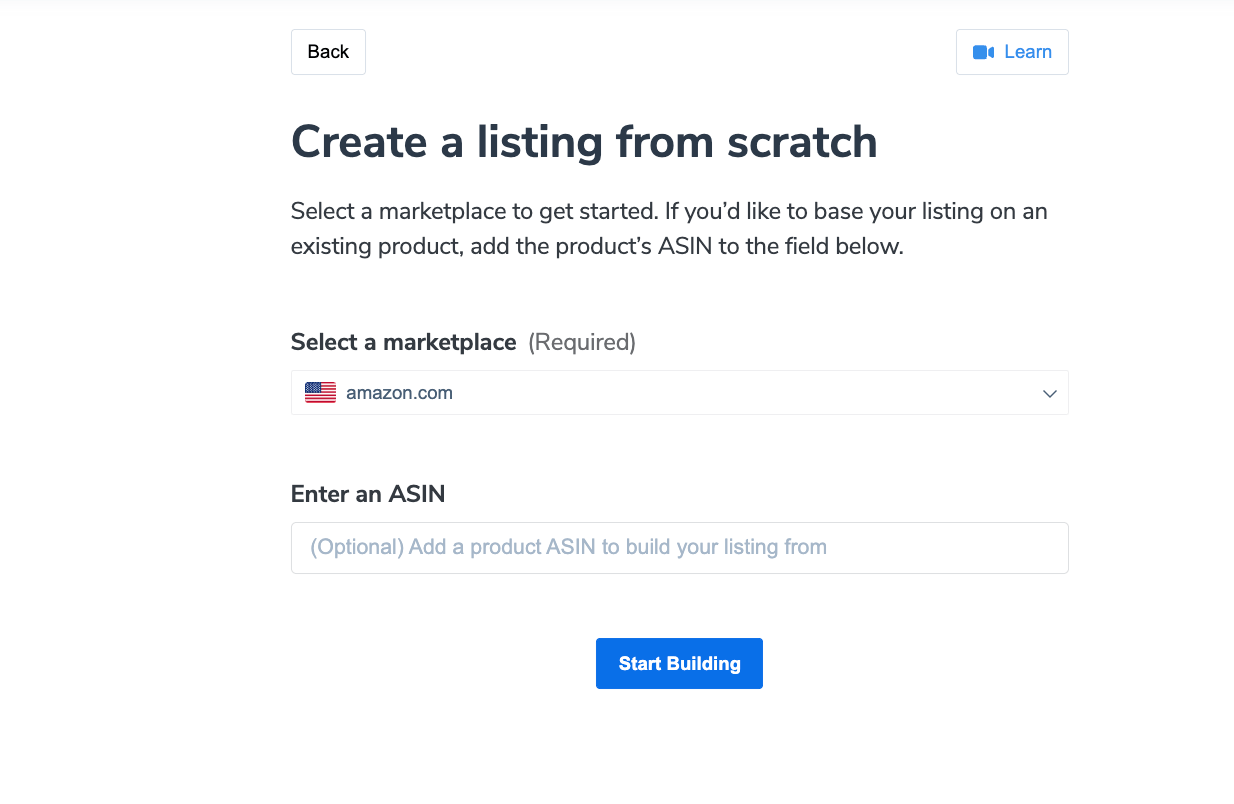 Create an Amazon listing