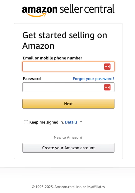 create your amazon seller central account