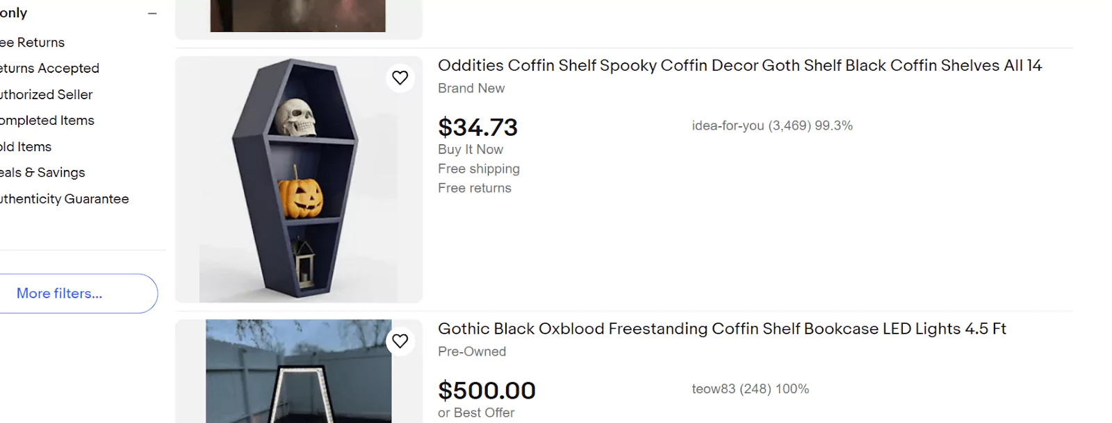 Dropshipping coffin shelf