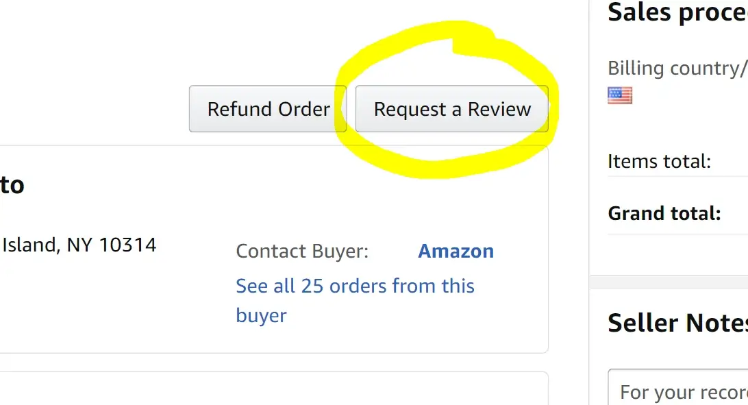 Request a review button