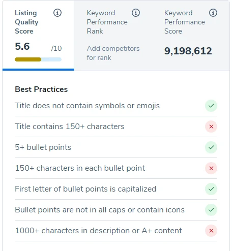 Listing analysis