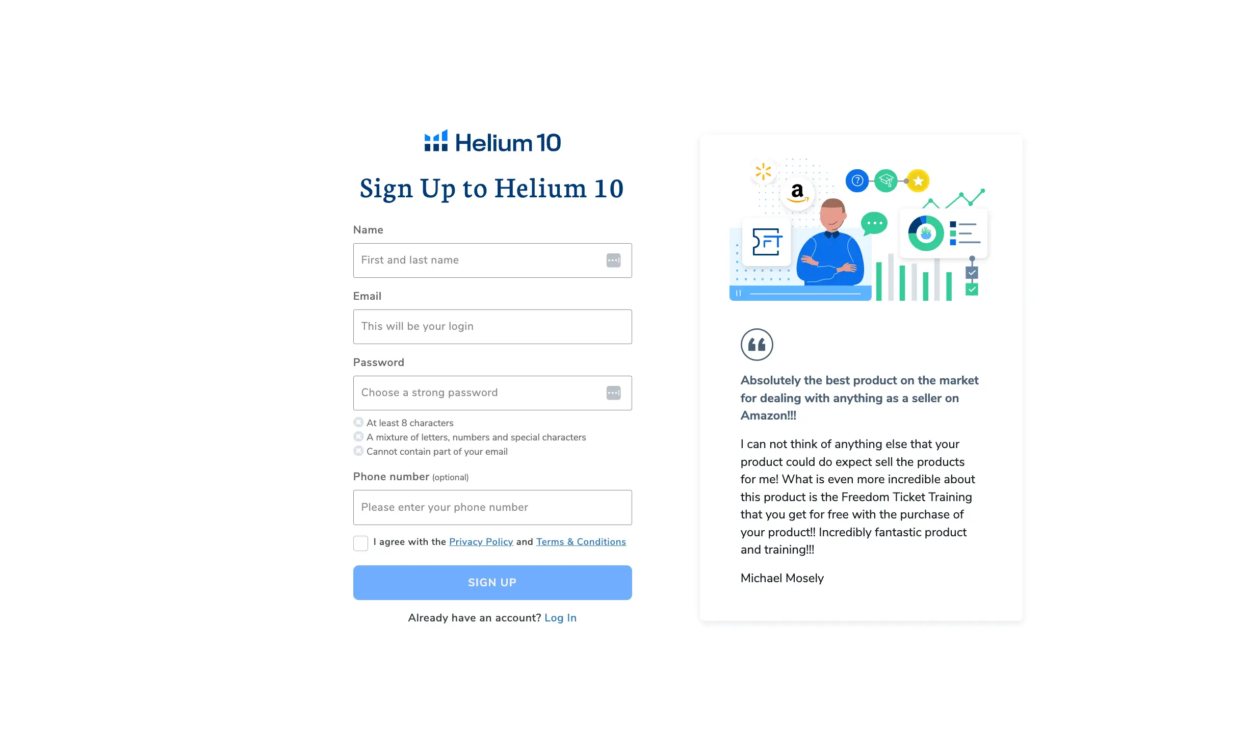 Sign Up to Helium 10