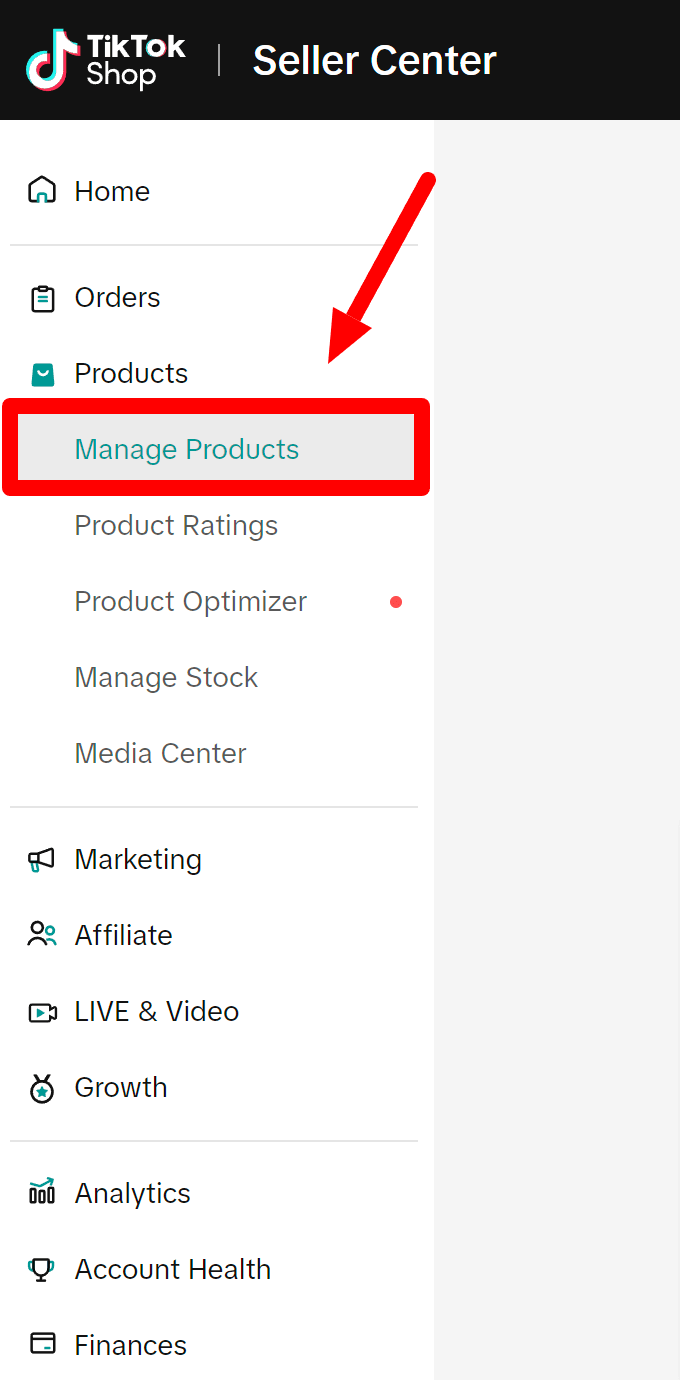 Manage Products from TikTok Shop Seller Central